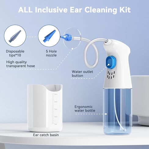 Ear Wax Removal Kit, Ear Wax Removal for Home Use, Gentle and Effective Ear Cleaner, Easy to Use Ear Cleaning Kit, Ear Flushing Kit for Adults in Kuwait
