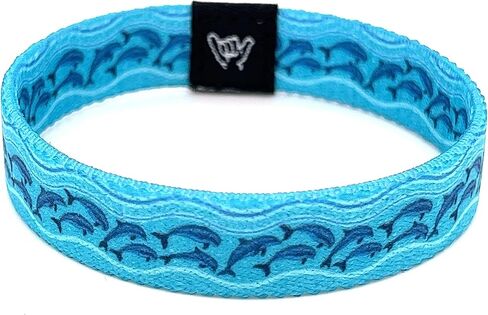 Hang Loose Bands - Coastal Surfer Beach Bracelet for Men, Women & Teens- Comfy Summer- Boho Reversible Wristband- Friendship Bracelets- School of Dolphins| Extra Small: 5.5" length(for petites & kids) in Saudi Arabia
