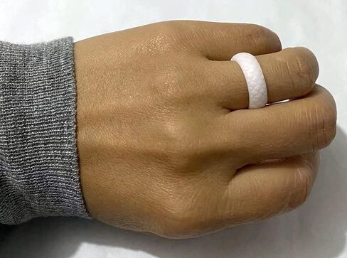 Women Silicone Wedding Band 4 Colors a Set Outdoor Sports Dome Top Fish Scale Surface Rubber Rings,US Size 4-10 in Kuwait