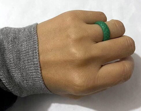 Women Silicone Wedding Band 4 Colors a Set Outdoor Sports Dome Top Fish Scale Surface Rubber Rings,US Size 4-10 in Kuwait