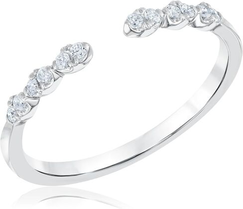 1/10ctw Diamond White Gold Open Wedding Band - Embrace Collection - Size 5.5 in Saudi Arabia