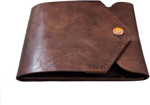 Solid Color Multifunctional Compact Wallet, PU Leather ID Card Clip Case with Built-in Pen Slot, Portable Wallet for Father's Day, Graduation Gift and Daily Use. Complimentary fountain pen in Saudi Arabia