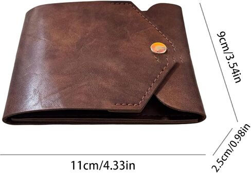 Solid Color Multifunctional Compact Wallet, PU Leather ID Card Clip Case with Built-in Pen Slot, Portable Wallet for Father's Day, Graduation Gift and Daily Use. Complimentary fountain pen in Saudi Arabia