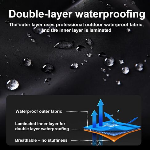QJWBZ Men's Rain Jacket Long Raincoat: Waterproof Lightweight Hood Rain Poncho Stowable for Cycling Hiking Camping Outdoors in Saudi Arabia