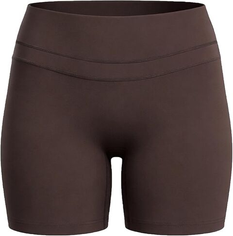 Aoxjox Workout Biker Shorts for Women Lumira High Waisted Exercise Athletic Gym Running Lumastretch™ Luxe Yoga Short 5" in Kuwait