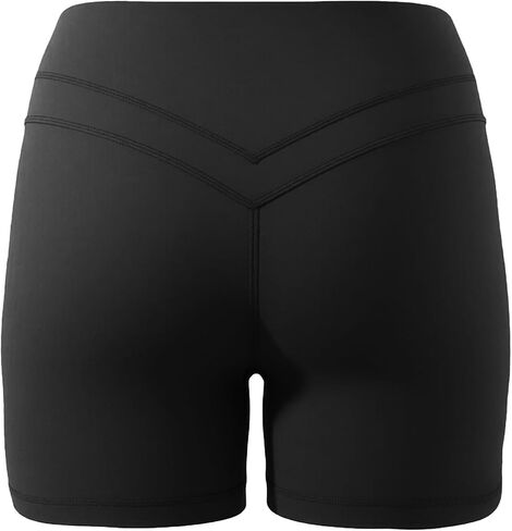 Aoxjox Workout Biker Shorts for Women Lumira High Waisted Exercise Athletic Gym Running Lumastretch™ Luxe Yoga Short 5" in Kuwait
