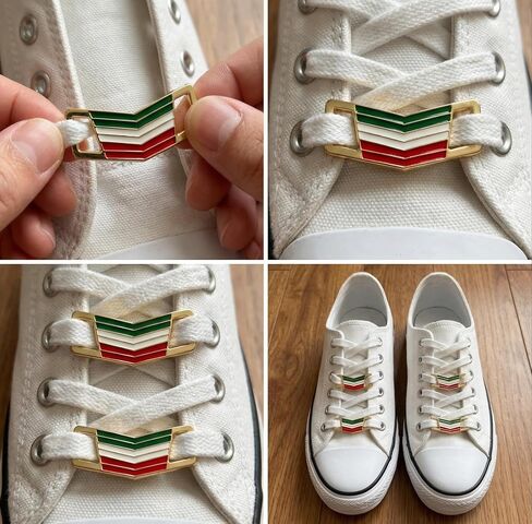 Zigvert Mexico Flag Color Shoe Decoration Charms, Shoelace Tags/Buckles for Sneakers, Boots & Runners — 1 Pair in Kuwait