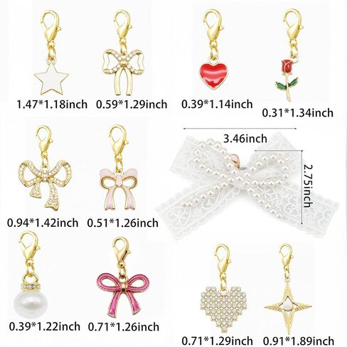 12-Piece Set of Sports Shoelace Charms with 2 Pearl Bows, 18K Gold-Plated Ladies' Lace-Up, and Lobster Clasp - Handcrafted Jewelry Accessories for Shoes in Saudi Arabia