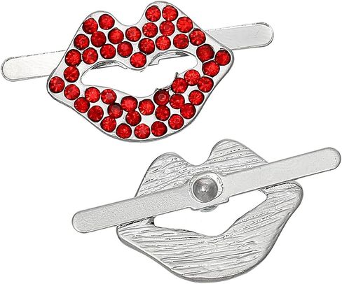 Sexy Sparkles Kiss/lips Shoe Clip Buckle with Red Rhinestones in Kuwait