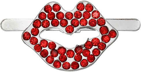 Sexy Sparkles Kiss/lips Shoe Clip Buckle with Red Rhinestones in Kuwait