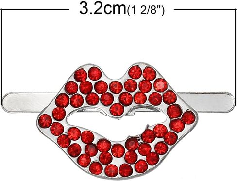 Sexy Sparkles Kiss/lips Shoe Clip Buckle with Red Rhinestones in Kuwait