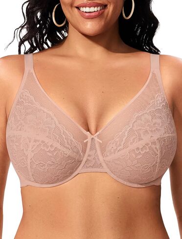 ProKloud Minimizer Bras for Women Full Coverage Supportive Plus Size Unlined Lace Underwire Bra in Saudi Arabia