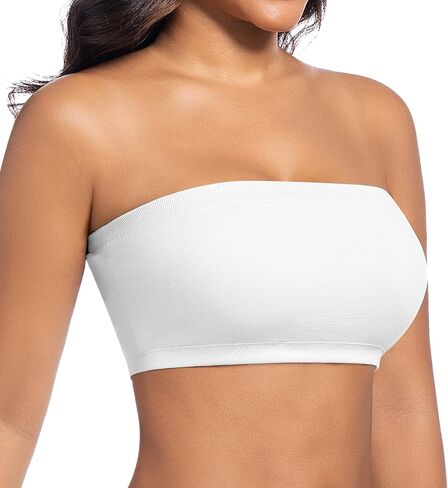 ONEW Strapless Bandeau Bras for Women Seamless Wireless Tube Top Non-Padded Bralette with Clear Bra Straps in Saudi Arabia