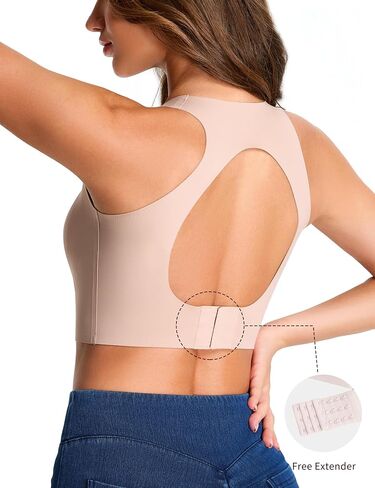 THE GYM PEOPLE Wireless Bra for Women No Underwire Comfortable Seamless Bralette Padded Low Impact Sports Bra in Kuwait