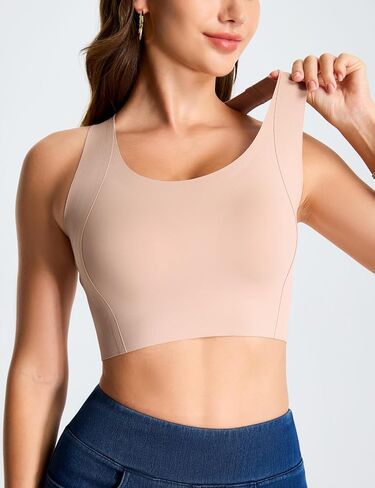 THE GYM PEOPLE Wireless Bra for Women No Underwire Comfortable Seamless Bralette Padded Low Impact Sports Bra in Kuwait