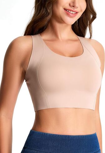 THE GYM PEOPLE Wireless Bra for Women No Underwire Comfortable Seamless Bralette Padded Low Impact Sports Bra in Kuwait
