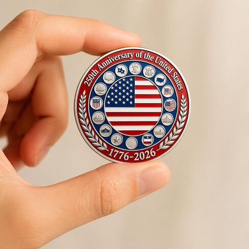 250 Years of Freedom American Enamel Lapel Pins Bulk, 10-20 Pcs Patriotic USA 250th Anniversary Badge Set, Memorial Souvenir Brooches for Backpack, Hat, Bag, Jacket, Gift Collection in Kuwait