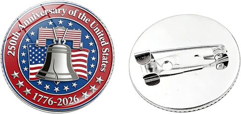 250 Years of Freedom American Enamel Lapel Pins Bulk, 10-20 Pcs Patriotic USA 250th Anniversary Badge Set, Memorial Souvenir Brooches for Backpack, Hat, Bag, Jacket, Gift Collection in Kuwait