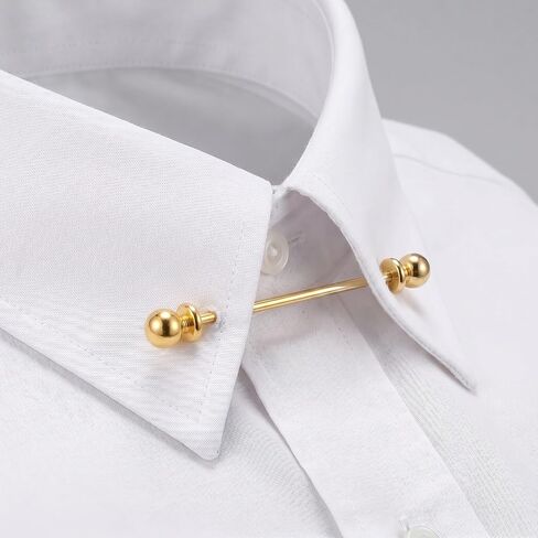 4 Pcs Collar Bar,Carbon Steel Collar Bars for Men Dress Shirts, Collars Pin for Anniversary Wedding Party Meeting,Ties Accessories for Mens- Gold & Silver,2 Styles in Kuwait