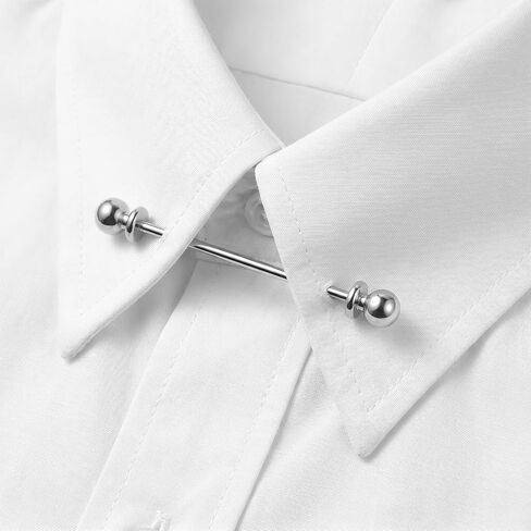 4 Pcs Collar Bar,Carbon Steel Collar Bars for Men Dress Shirts, Collars Pin for Anniversary Wedding Party Meeting,Ties Accessories for Mens- Gold & Silver,2 Styles in Kuwait