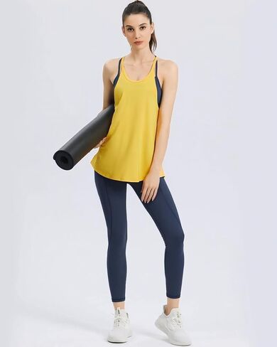 Workout Tops for Women Racerback Tank Tops Loose Fit Spaghetti Strap Camisole Athletic Yoga Gym Running Shirts in Kuwait