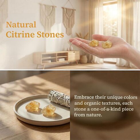 2Pcs Citrine Stone Natural Crystals Genuine Yellow Gemstone Crystal Healing Symbol Wealth Money 0.59''-0.78'' in Kuwait