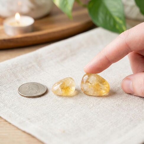 2Pcs Citrine Stone Natural Crystals Genuine Yellow Gemstone Crystal Healing Symbol Wealth Money 0.59''-0.78'' in Kuwait