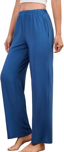PNAEONG Pajama Pants for Women Soft Pajama Bottoms Loose Fit Sleepwear Elastic Waist Lounge Pants 25-27 inseam in Saudi Arabia