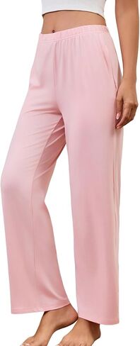 PNAEONG Pajama Pants for Women Soft Pajama Bottoms Loose Fit Sleepwear Elastic Waist Lounge Pants 25-27 inseam in Saudi Arabia