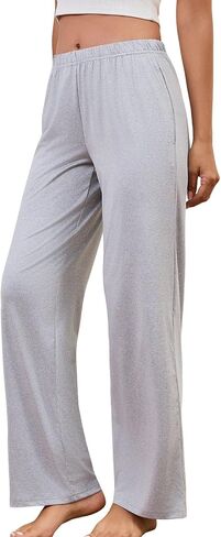PNAEONG Pajama Pants for Women Soft Pajama Bottoms Loose Fit Sleepwear Elastic Waist Lounge Pants 25-27 inseam in Saudi Arabia