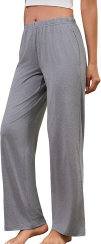 PNAEONG Pajama Pants for Women Soft Pajama Bottoms Loose Fit Sleepwear Elastic Waist Lounge Pants 25-27 inseam in Saudi Arabia