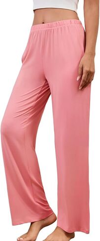 PNAEONG Pajama Pants for Women Soft Pajama Bottoms Loose Fit Sleepwear Elastic Waist Lounge Pants 25-27 inseam in Saudi Arabia