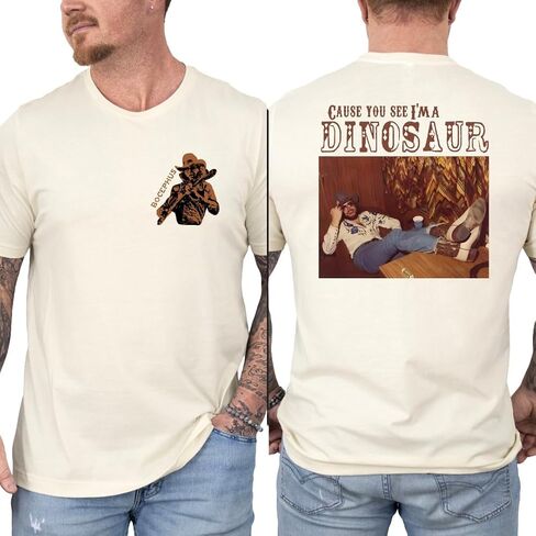 Cause You See I’m a Dinosaur Shirt, Country Music Shirt, Vintage Graphic Tee, Retro Unisex T Shirt. Multicolor in Saudi Arabia