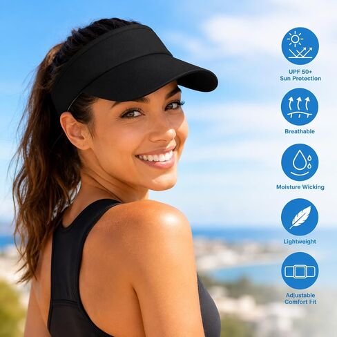 قبعة Yolyoo الرياضية للوقاية من الشمس للنساء والرجال، قبعة شمسية قابلة للتعديل لممارسة رياضة الجولف والتنس والجري وكرة البيسبول والشاطئ والأنشطة الخارجية in Kuwait