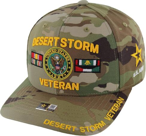 Officially Licensed U.S. Army Military Vietnam Veteran Baseball Cap - Desert Storm Embroidered U.S. Flag Premium Quality Adjustable Hook-and-Loop Closure Hat in Saudi Arabia