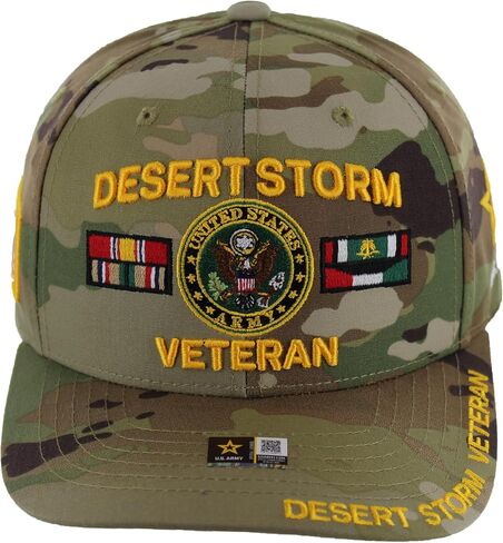 Officially Licensed U.S. Army Military Vietnam Veteran Baseball Cap - Desert Storm Embroidered U.S. Flag Premium Quality Adjustable Hook-and-Loop Closure Hat in Saudi Arabia