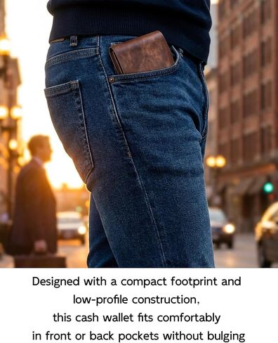 Multifunctional Compact Wallet with Snap Closure, Handmade PU Leather Card Holder with Pen Slot, Cash Wallet for Men in Saudi Arabia