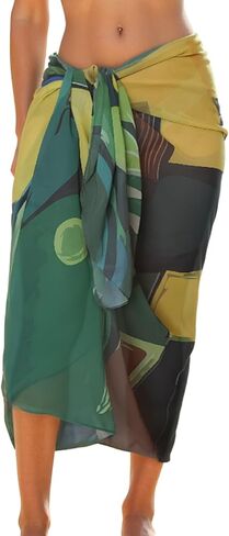 Beach Sarong for Women – Lightweight Sheer Chiffon Wrap Skirt, Bikini Cover Up, Summer Beachwear in Kuwait
