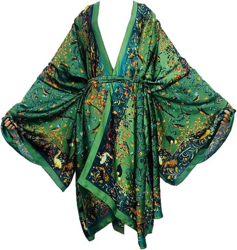 Plus Size Summer Cover up Cardigan Fashion Sexy African Holiday Party Long Sleeve Silk Feeling Robe Kimono Kaftan in Saudi Arabia
