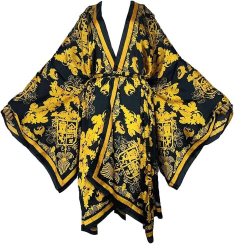 Plus Size Summer Cover up Cardigan Fashion Sexy African Holiday Party Long Sleeve Silk Feeling Robe Kimono Kaftan in Kuwait