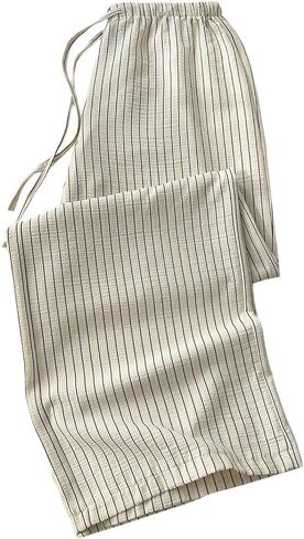 Milumia Women's Striped Pants Drawstring Elastic Wide Leg Low Waist Casual Lounge Pants in Kuwait