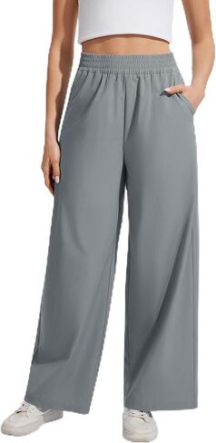 Wide Leg Pants Woman Lightweight Quick Dry Hiking Travel Pants Loose Lounge Beach Vacation Resort Wear for Women 2026 in Saudi Arabia