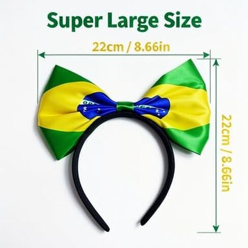 Brazil Flag Bow Headband, Brazilian National Flag Hair Headband, World Cup Soccer Football Headwear, Patriotic Sports Events Party Hair Accessories Decorations for Adults Women Girls in Saudi Arabia