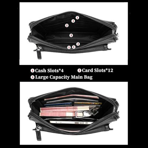 PU Leather Clutch Purse with Password Lock, Secure Travel Wallet & Toiletry Bag for Women Men for Daily Commute | Eco-friendly in Saudi Arabia