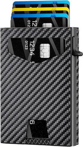 Men’s Wallet with RFID Blocking | Tri-Fold Front Pocket Design | 12 Card Slots, 2 ID Windows & Cash Slot | Aluminum Card Ejector | Durable & Lightweight Men’s Accessories (Carbon) in Saudi Arabia