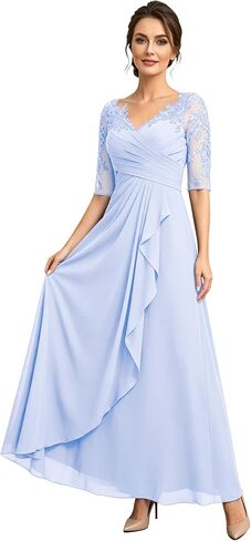 Tea Length Mother of the Bride Dresses for Women 2026 Elegant Ruffle Chiffon A-Line Floral Formal Evening Party Gown in Saudi Arabia