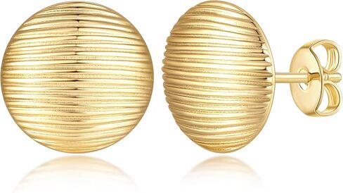 Gold Studs Earrings For Women 14K Gold Stud Earrings for Women Shell-Like Aesthetic Adorable and Comfort-Focused Womens Stud Earring 12mm in Saudi Arabia