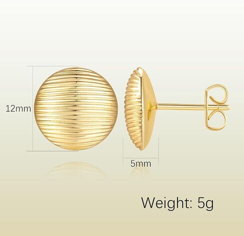 Gold Studs Earrings For Women 14K Gold Stud Earrings for Women Shell-Like Aesthetic Adorable and Comfort-Focused Womens Stud Earring 12mm in Saudi Arabia