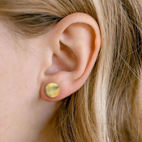 Gold Studs Earrings For Women 14K Gold Stud Earrings for Women Shell-Like Aesthetic Adorable and Comfort-Focused Womens Stud Earring 12mm in Saudi Arabia
