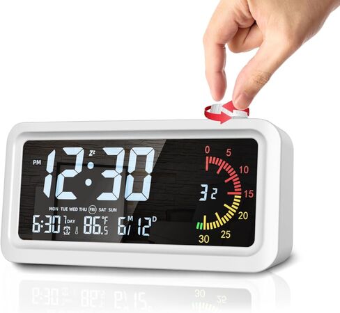 CCHKFEI Rechargeable Digital Alarm Clock with 60-Minute Desk Timer, Dual LCD Display Visual Timer for Kids, Temperature & Date - Ideal for Time Management Tools Classroom, Bedroom, Office and Home in Saudi Arabia